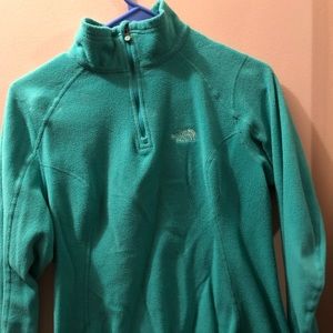 Green Fleece North Face Quarter ZIP